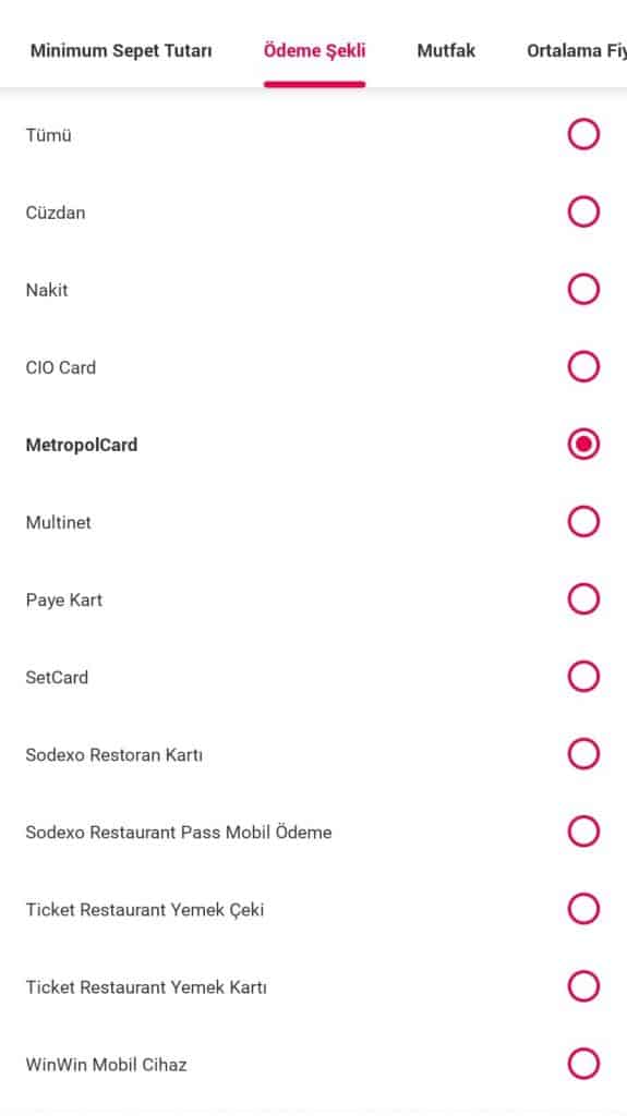 MetropolCard YemekSepeti Ekleme Adımları